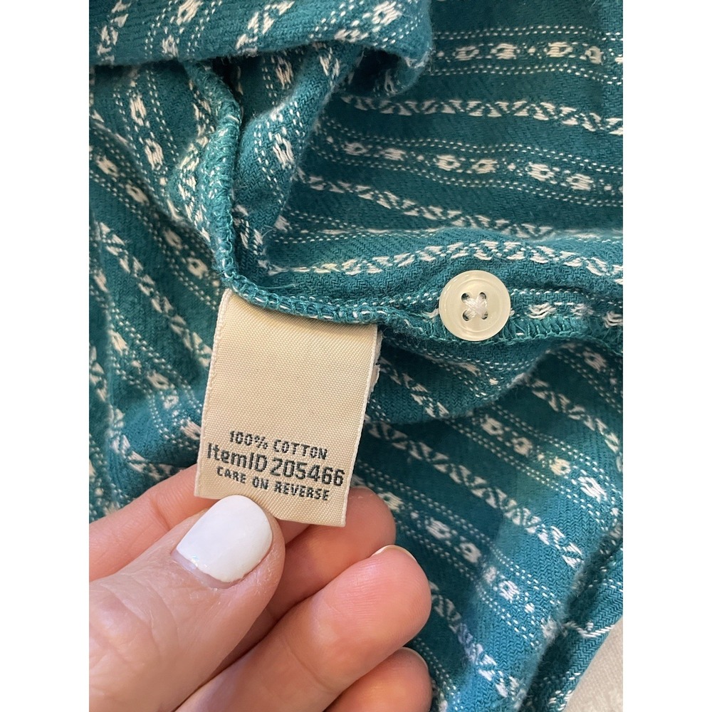 L.L. Bean Dobby Pintuck‎ Nightgown. Size XL Petite Teal/White 100%Cotton Granny - Picture 6 of 10